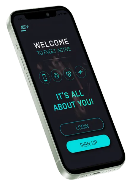 Evolt Active app showing body composition results on a phone