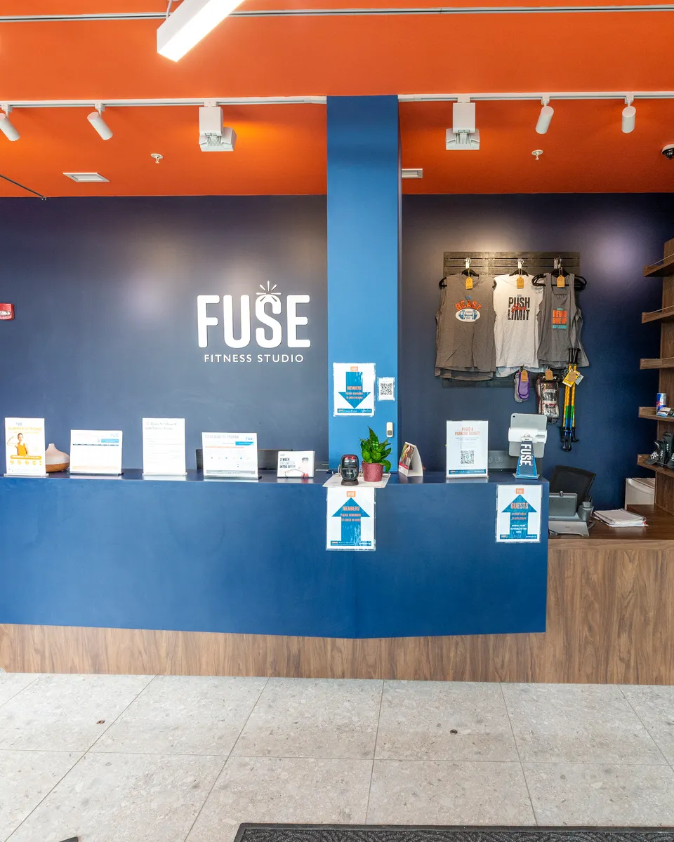 Fuse Fitness Studio front desk in Calgary